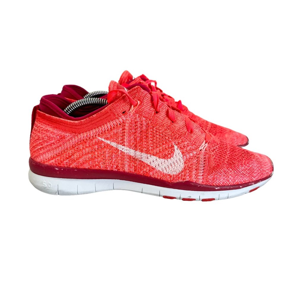 Nike Free TR Flyknit Womens Shoes Sneakers Size US 9 Orange Red Runners Jogging - Picture 1 of 16